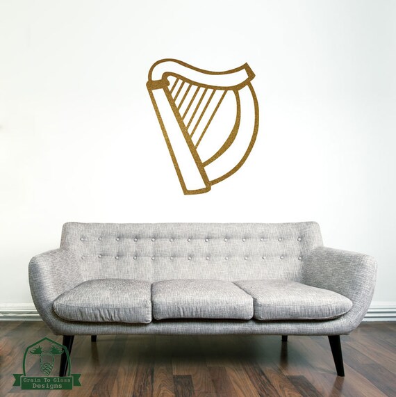 Irish Harp Wall Decor Decal Etsy