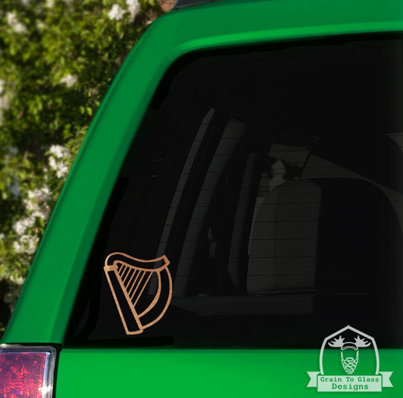 Irish Harp Car Window Decal Car Sticker Vinyl Decal Window Etsy Canada
