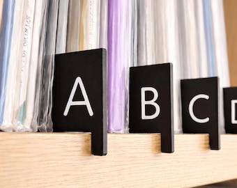 Alphabetical Vinyl Record Dividers – Minimalist Lip Design for LP, CD, DVD Storage