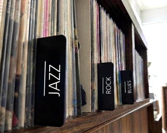 Vinyl Record Dividers – Genre Modern Double‑Sided Organizers for LP, CD, DVD Storage