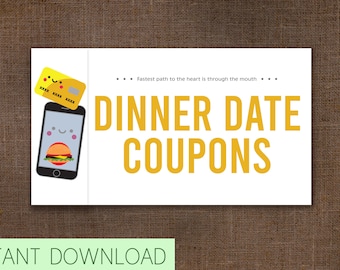 Couples Gift. Date Coupons. Printable Romantic Coupons -INSTANT DOWNLOAD, Valentines Day, Anniversary , Coupons for Him, Coupons for her