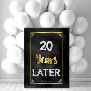 Class of 2005 Reunion Printable High School College Party Decorations 20th Reunion, Twenty years Later Anniversary Sign jpg pdf 5x7 to 20x24