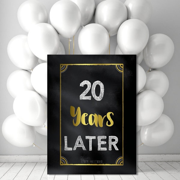 Class of 2003 Reunion Printable High School College Party Decorations 20th Reunion, Twenty years Later Anniversary Sign jpg pdf 5x7 to 20x24