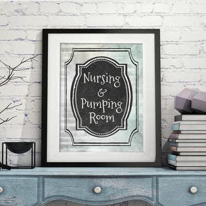 Nursing and Pumping Room Door Sign Breastfeeding sign for nursery work or office Printable jpg pdf 5x7 8x10 14x18