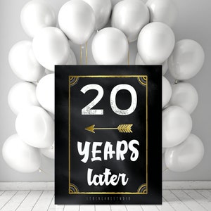 Printable 20 Years Later Class of 2005 Reunion Sign High School College Party Decorations 20th Anniversary Sign jpg pdf 4x6 5x7 to 20x24