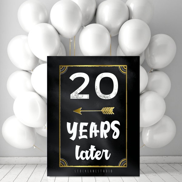 Printable 20 Years Later Class of 2003 Reunion Sign High School College Party Decorations 20th Anniversary Sign jpg pdf 4x6 5x7 to 20x24