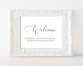 Printable Sign for Therapist Welcome, Please have a seat, School or Office door Sign minimalist  5x7 to 18x24 jpg pdf