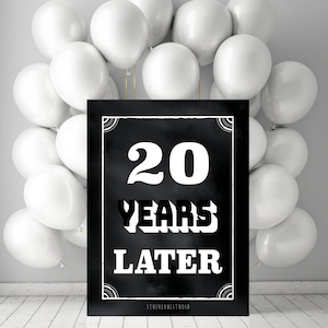 20 Jahre später Klasse von 2005 zum Ausdrucken, High School Reunion Party Dekorationen, Zwanzig Jahre später Jahrestag Zeichen jpg pdf 5x7 bis 18x24