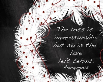 Sympathy Card Printable: Feather Wreath Grief Quote (PDF, JPG)
