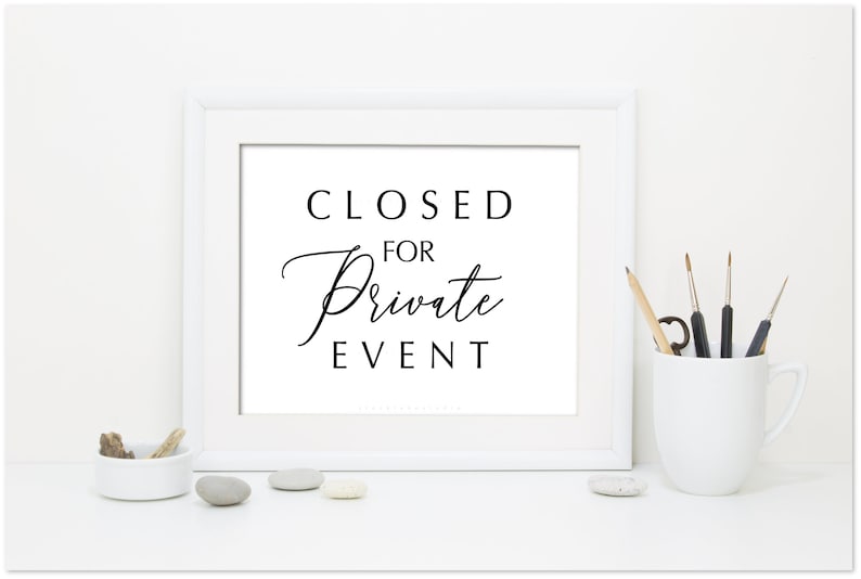 Printable Closed for Private Event Sign in Black and White Do - Etsy Canada