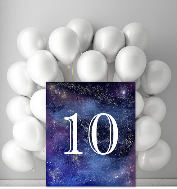 10th Boy Birthday Party Printable Space Party Decor Etsy