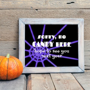 Printable No Trick or Treating Sign, Candy Corn Design, Sorry Boys and ...