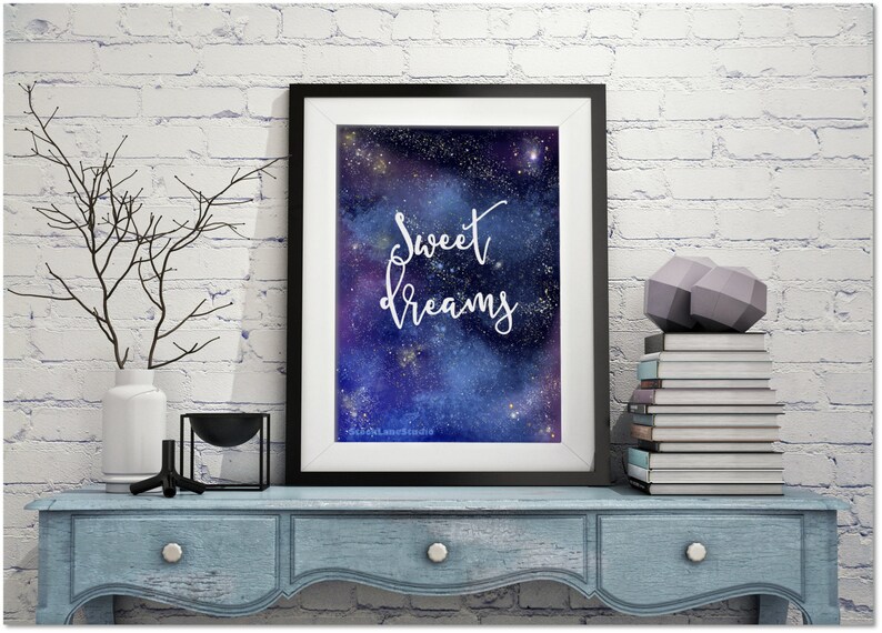 Printable Nursery Wall Art Sweet Dreams Galaxy Baby's Etsy