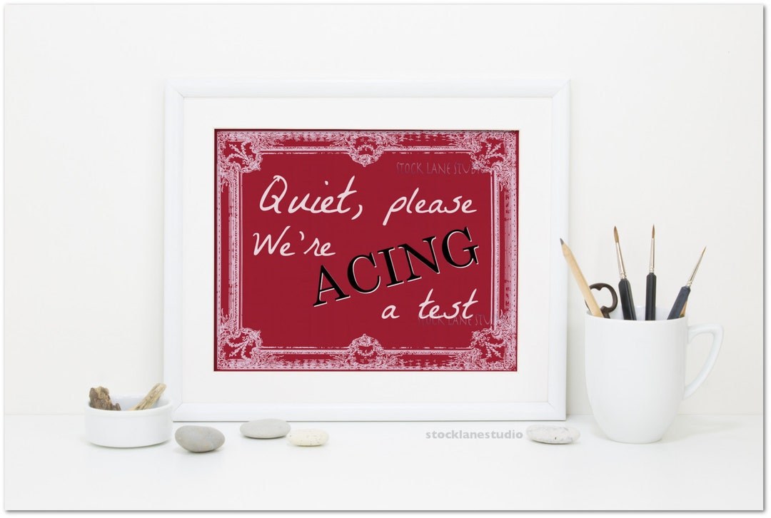 Quiet Testing Sign Printable Diy Teacher Appreciation Gift - Etsy