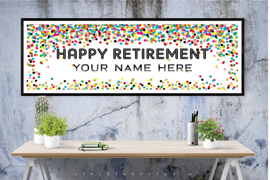Printable Personalized Retirement Banner Large Happy - Etsy