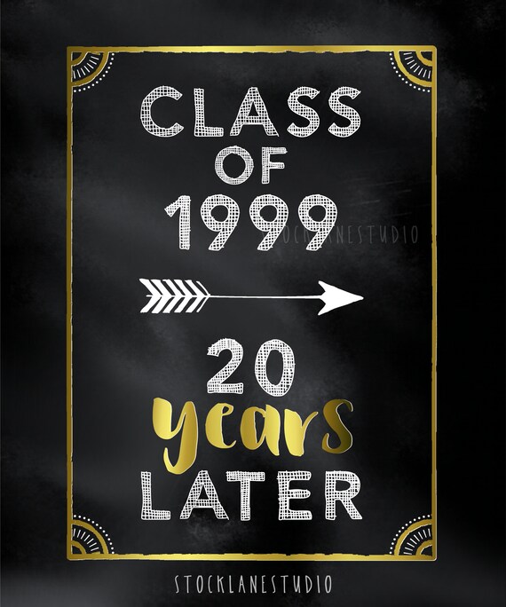 Printable 20th High School Reunion Party Decorations Class Of Etsy