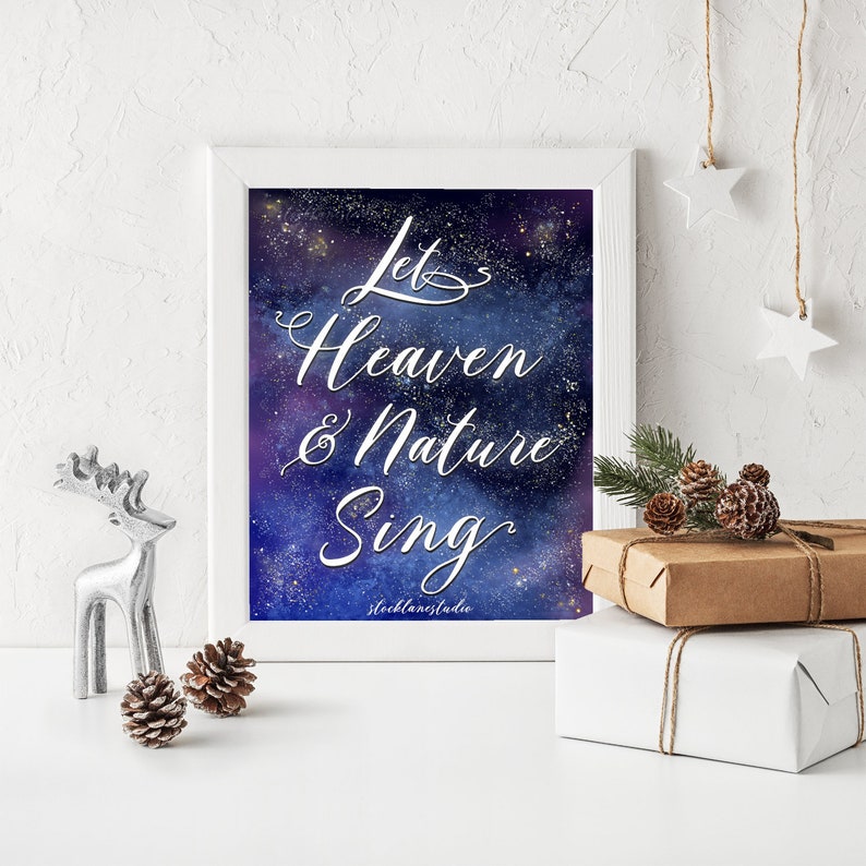 Printable Christmas Decorations Let Heaven and Nature Sing | Etsy