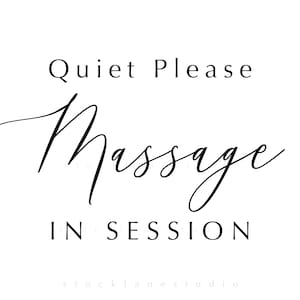 Please Speak Softly Massage in Session, Printable black on white do not disturb Sign for spa retreat, therapy 5x7 18x24 jpg pdf image 6