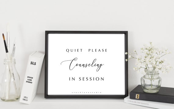 Printable Quiet Please Counseling In Session Diy Shhh School Etsy