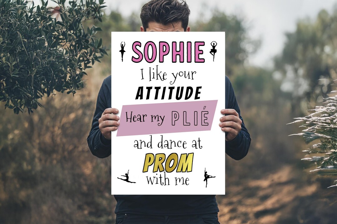 Personalized Ballet Prom Proposal Sign, 