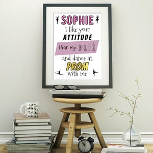 Custom Prom Proposal 2025, Printable Ballet Promposal or HOCO Sign, I ...