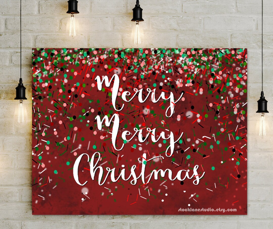 Printable Holiday Wall Art Christmas Party Decor Merry MERRY Etsy