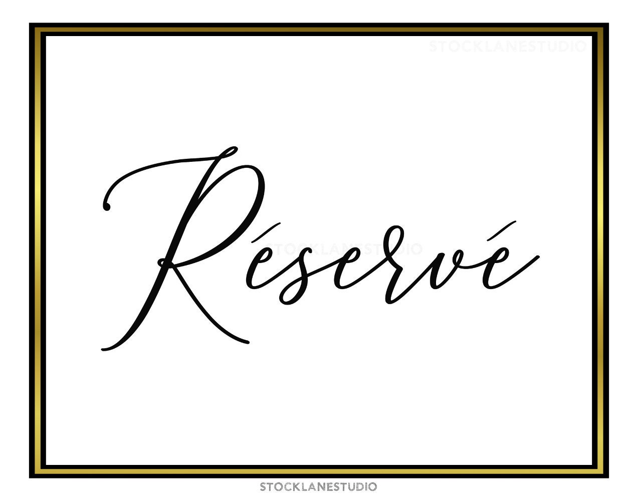 Réservé Printable Reserved event sign French table or wall | Etsy
