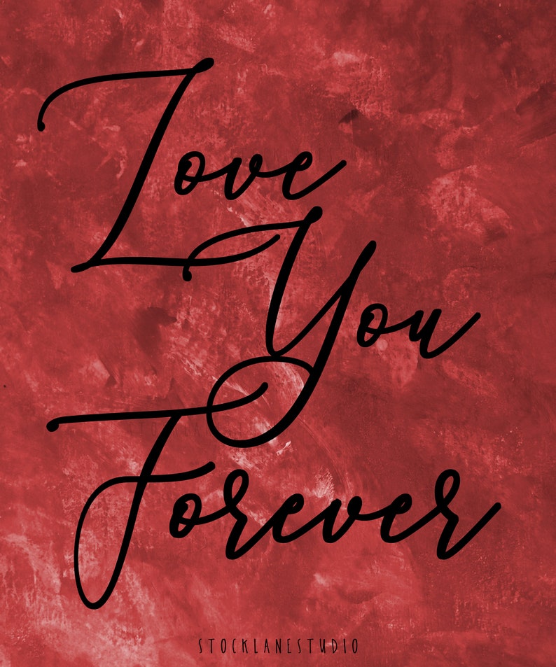 Printable Love You Forever Romantic Pink White Quote Art Print | Etsy