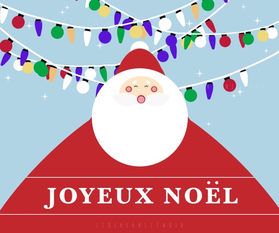 Joyeux Noel Printable Christmas Party Decorations With Santa Etsy