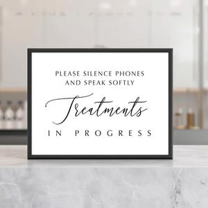 Cartello Trattamenti in corso: Silenziare i telefoni, parlare a bassa voce (PDF, JPG) 7x5-20x16 A3 A4 A5