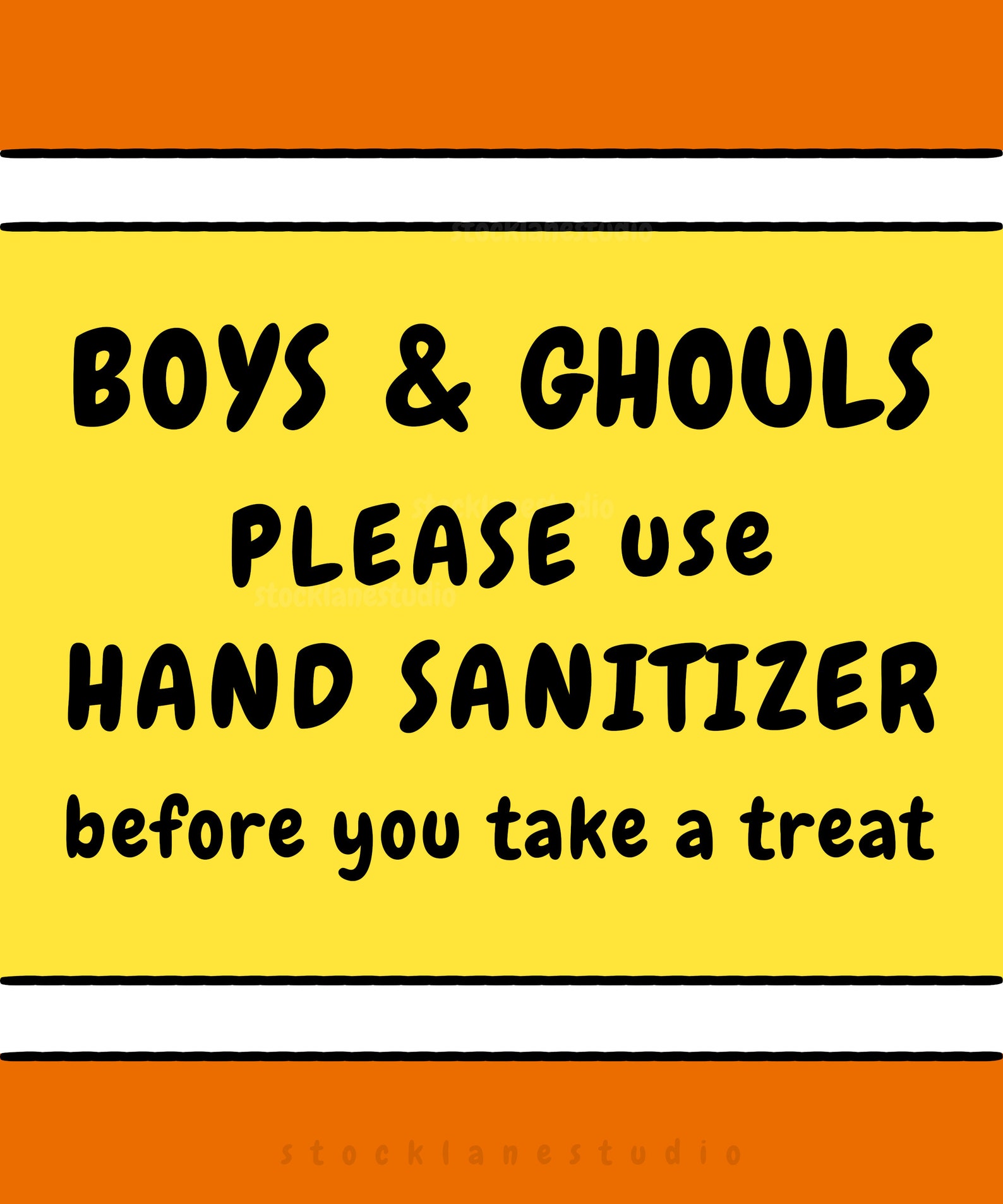 Printable No Trick or Treating Sign, Candy Corn Design, Sorry Boys and ...