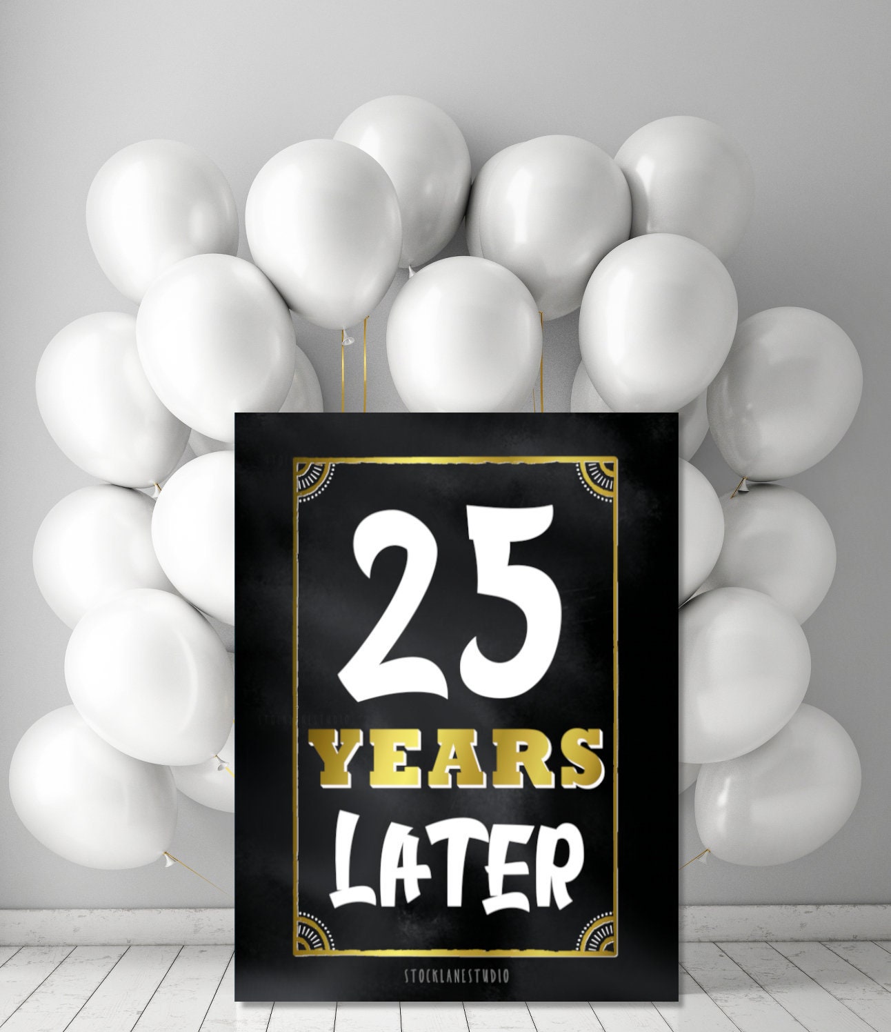 Printable 25 Years Later Class Reunion Party Sign, 25th 