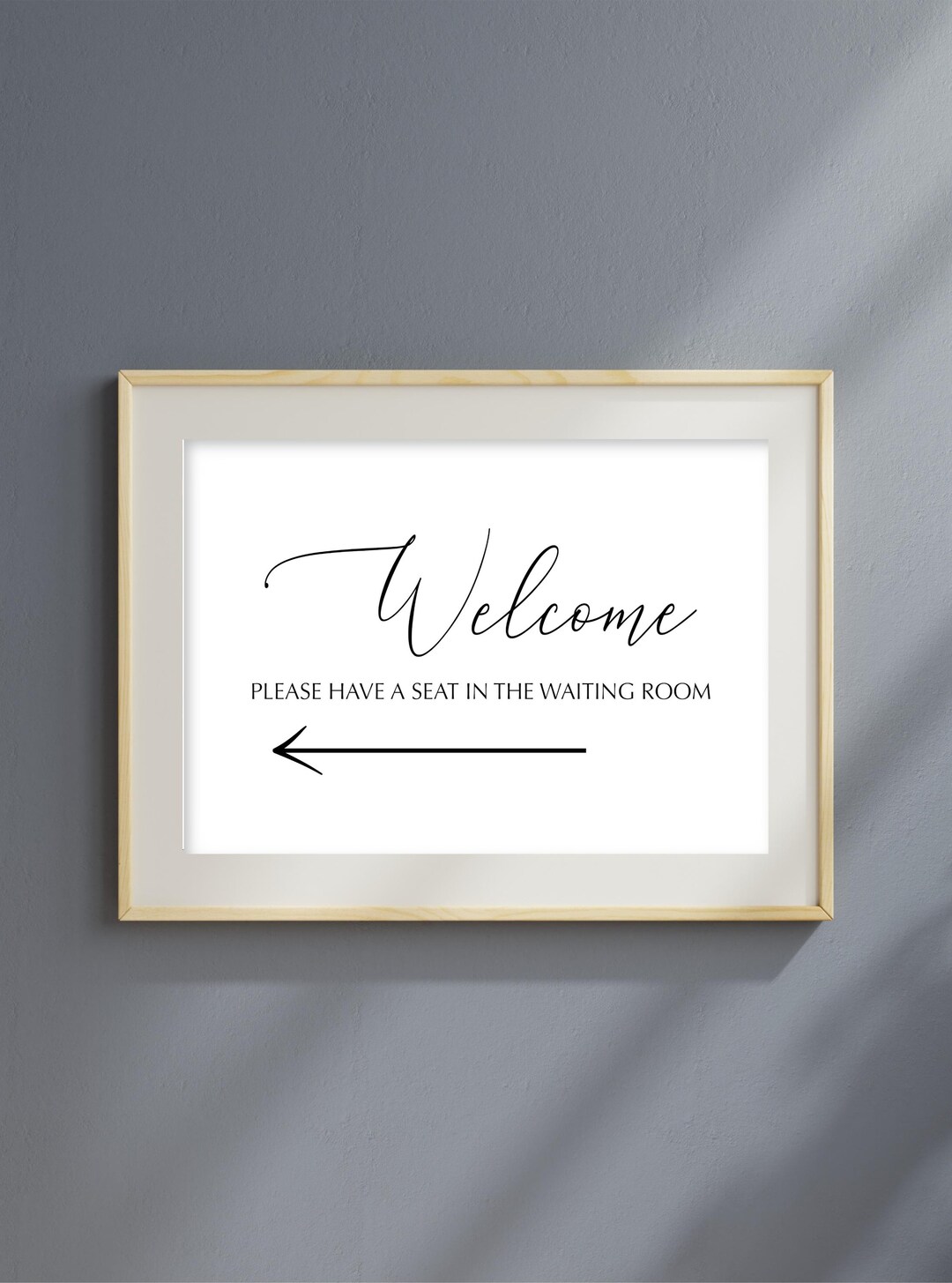 Welcome Direction Sign Printable Welcome Sign: Minimalist Waiting Room Decor in Black on White ...