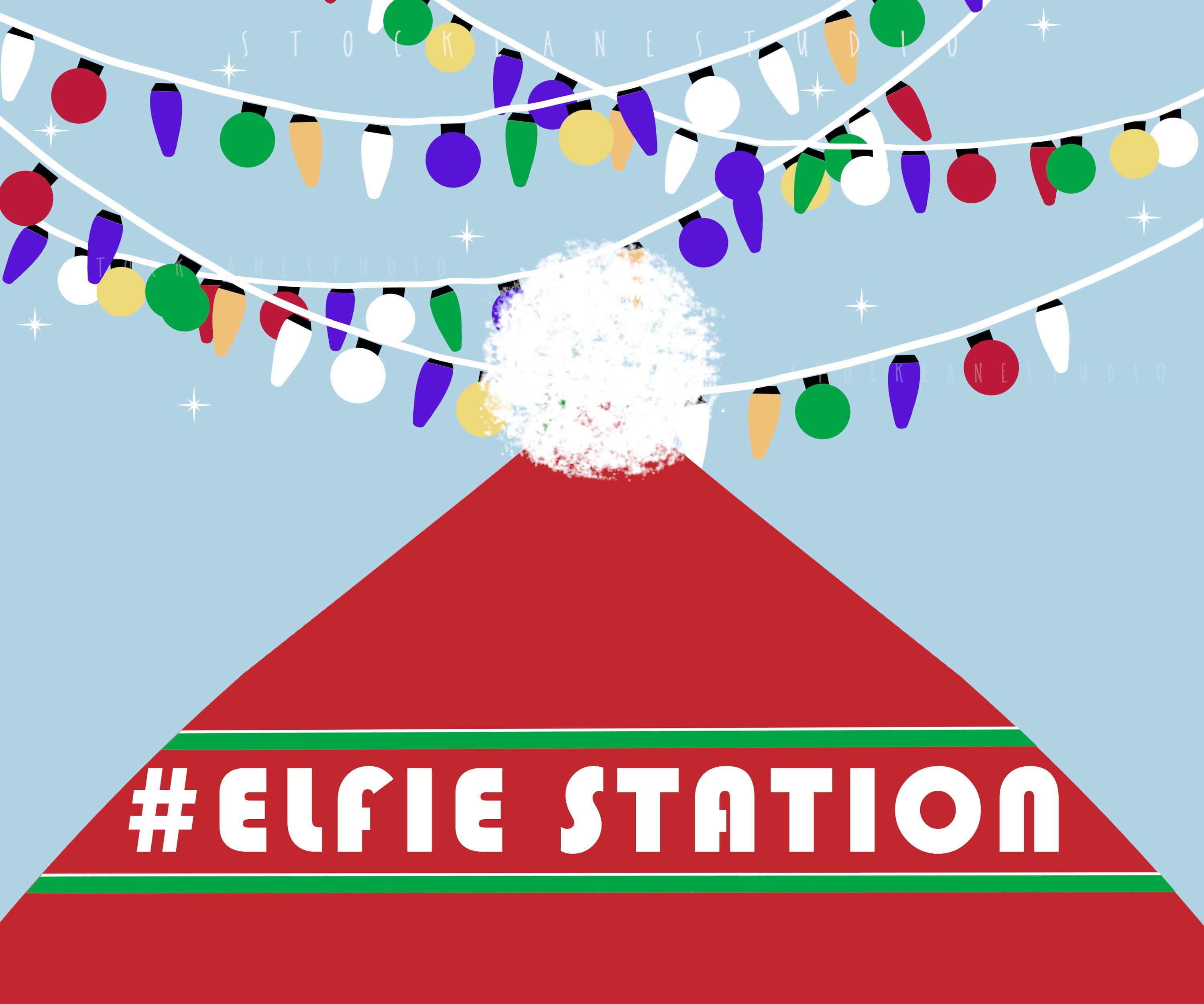 Elfie Station - Printable Christmas Party Selfie Photo Prop Sign