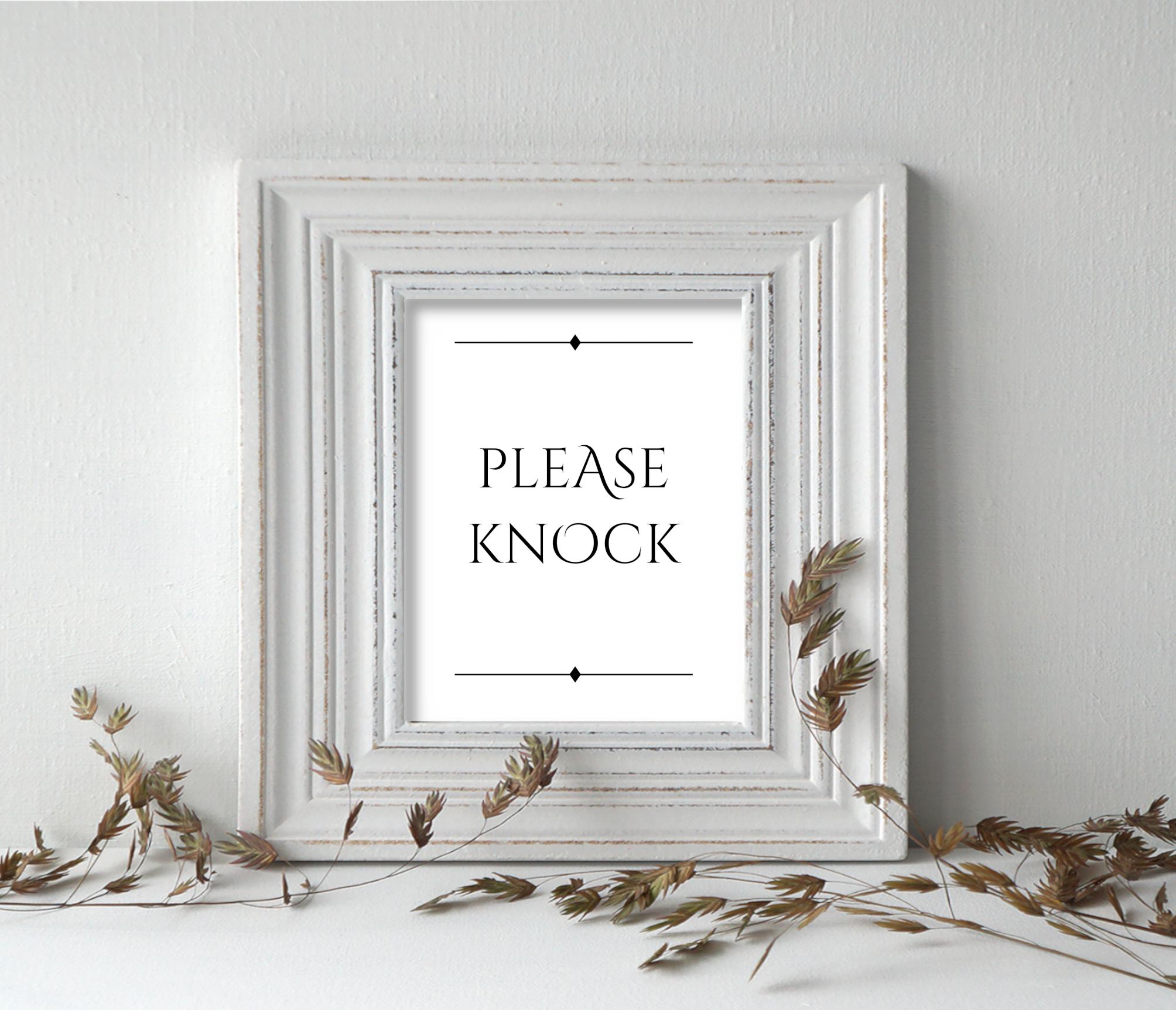 Home Office Door Sign: Knock Please I'm Working (PDF, JPG) - Etsy