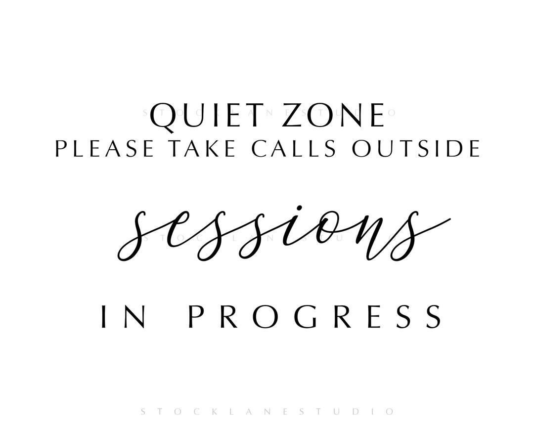 Printable Sign Quiet Zone Please Take Phones Outside Etsy