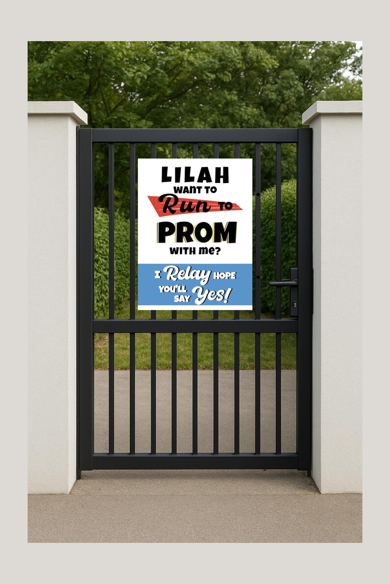 Promposal Sign Track Custom Prom Proposal 2026 | Printable Digital Track Running Promposal ...