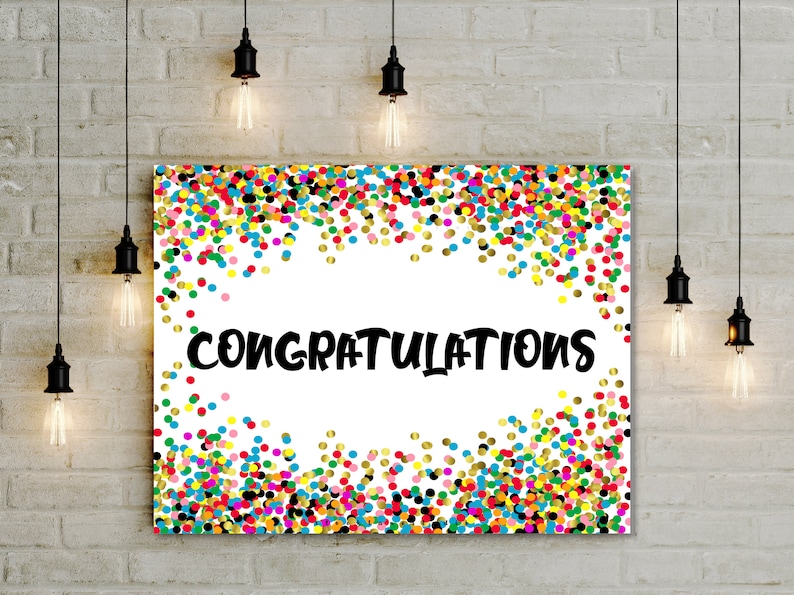 Congratulations Poster Printable confetti Graduation or | Etsy
