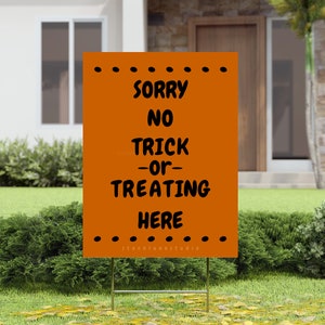 Sorry No Halloween Candy Here Printable Door Sign No Participating or Trick-or-treating, Jpg Pdf ...