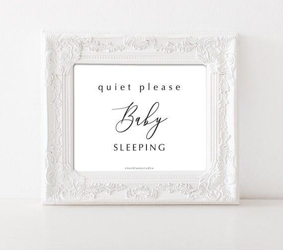 Printable Quiet Please Baby Sleeping Sign Do Not Disturb - Etsy