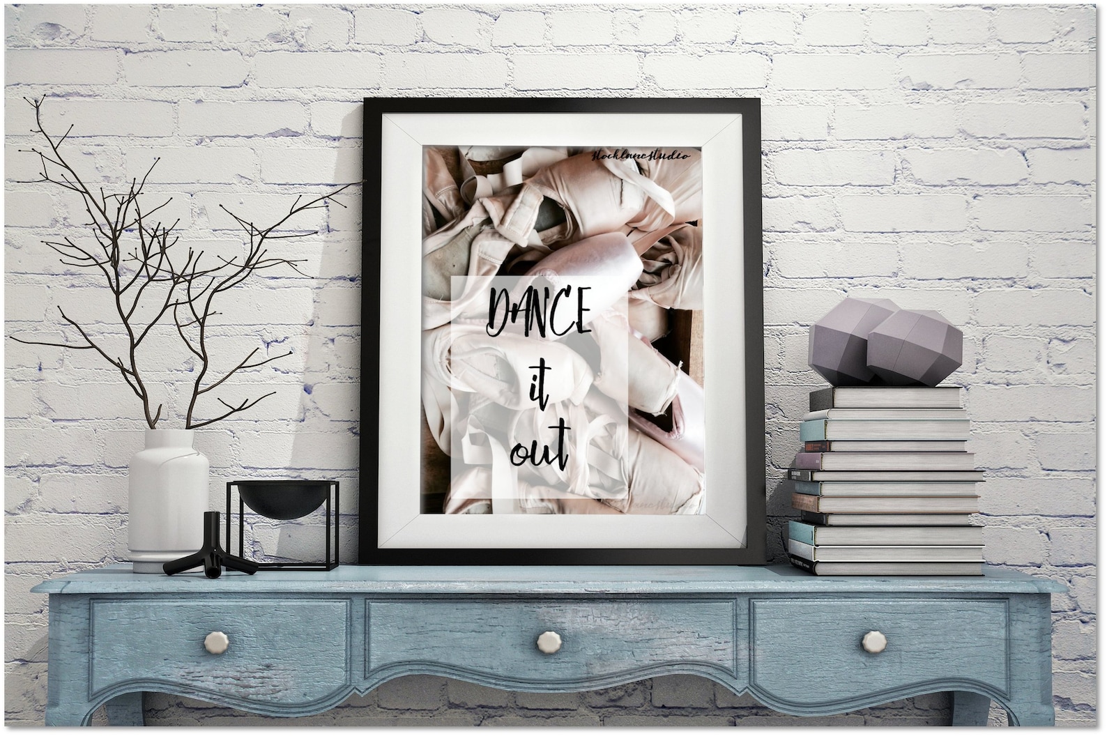dance it out printable ballet wall art instant download dance quote ballerina birthday gift, pink pointe shoes jpg pdf
