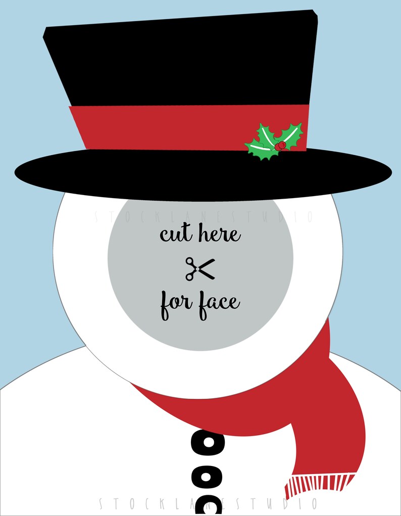 Christmas Party Selfie Station Set of 4 Four Printable Elf Face Cutout Photo Props for Photo Booth, 14x18 jpg pdf image 8