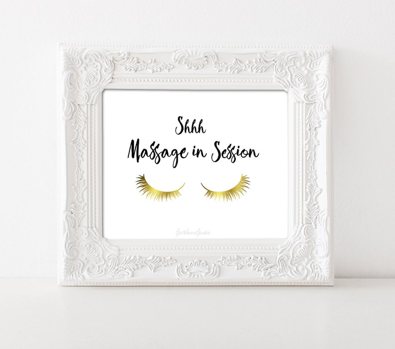 Gold Lashes Printable quiet poster for home or salon, Mother's Day Gift, Shhh door sign, DIY Teen or Baby's Room Decor, 8x10 14x18 jpg image 8