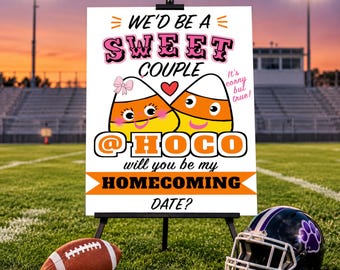 Printable Candy Corn Homecoming Proposal Poster, Sweet Couple Ask to Hoco Sign, Printable, Halloween Theme (8x10-18x24 PDF JPG)