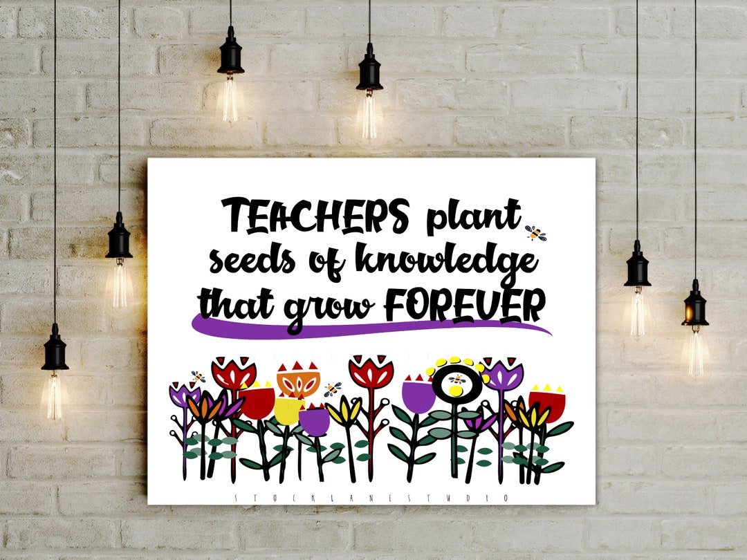 Teacher Appreciation Printable: Floral Classroom Decor (JPG & PDF Files ...