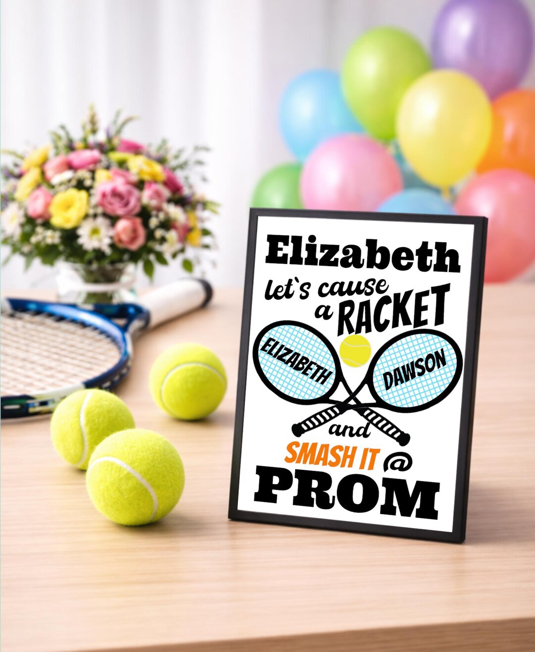 Personalized Tennis Player Promposal Sign: Custom Printable Prom Poster ...