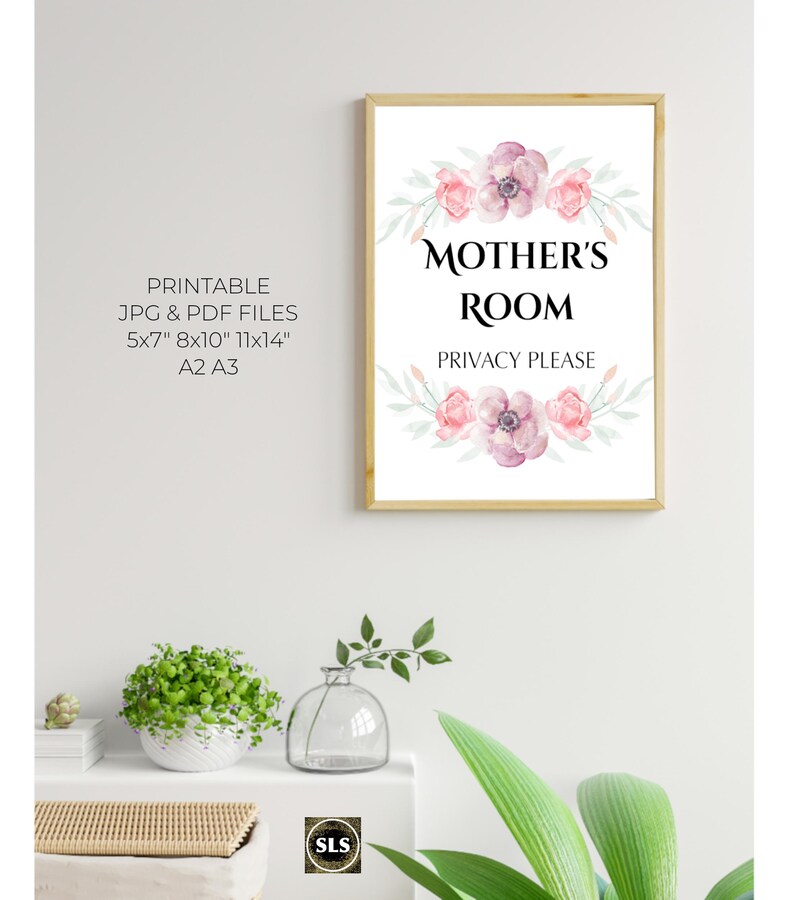 Printable Breastfeeding Room Sign, Floral Mother's Lactation Room Sign