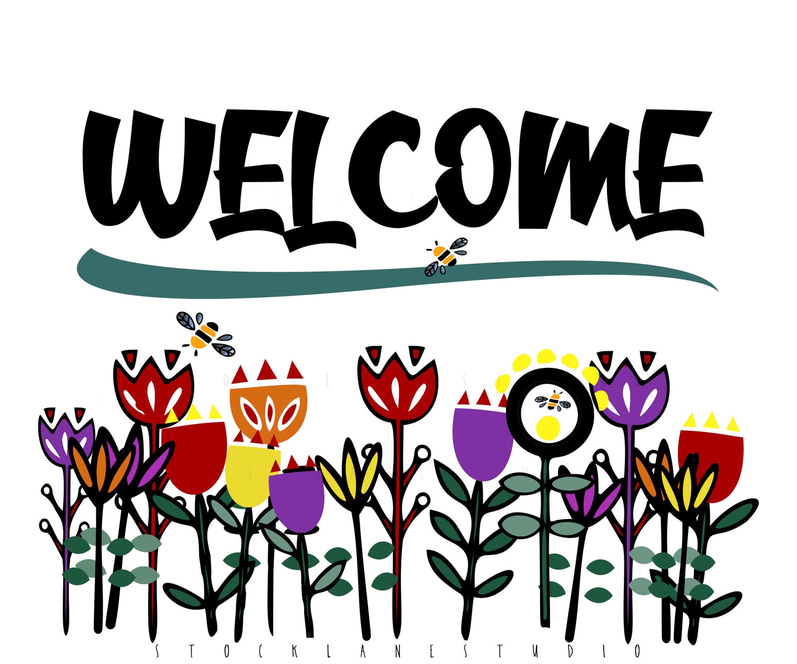 Printable Sign With Flowers and Bees Event Table Sign Etsy