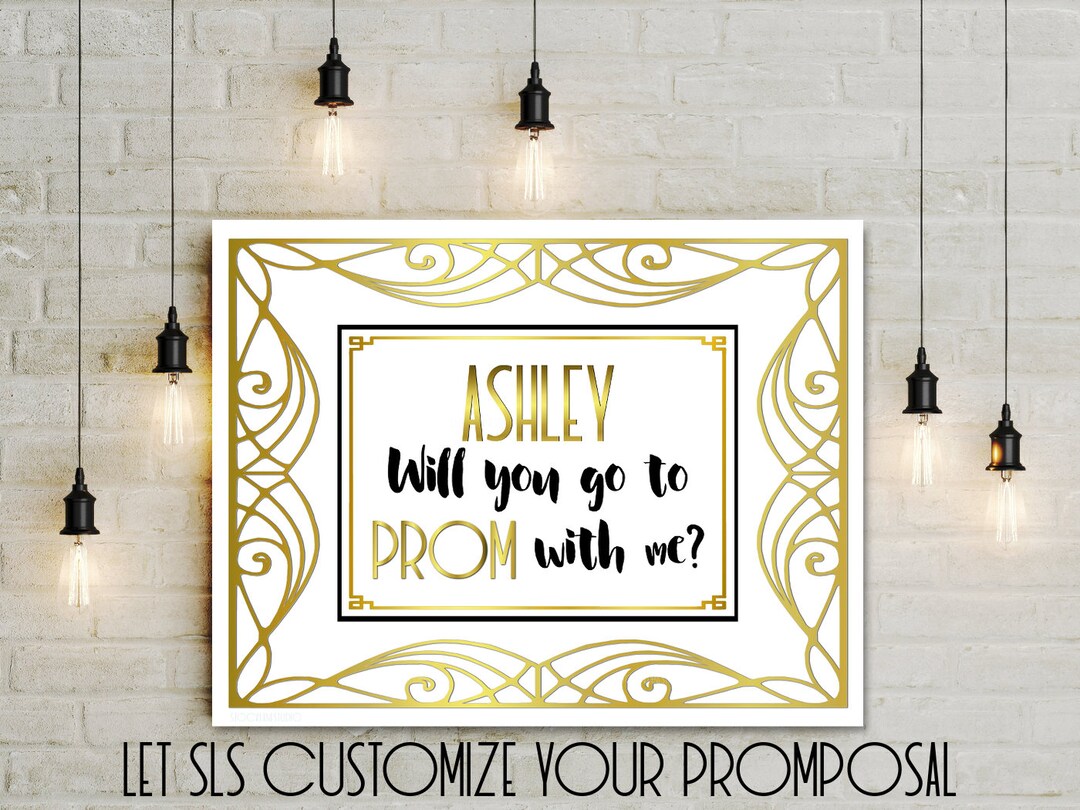 Personalized Prom Proposal, Printable Promposal Poster, CUSTOM White ...