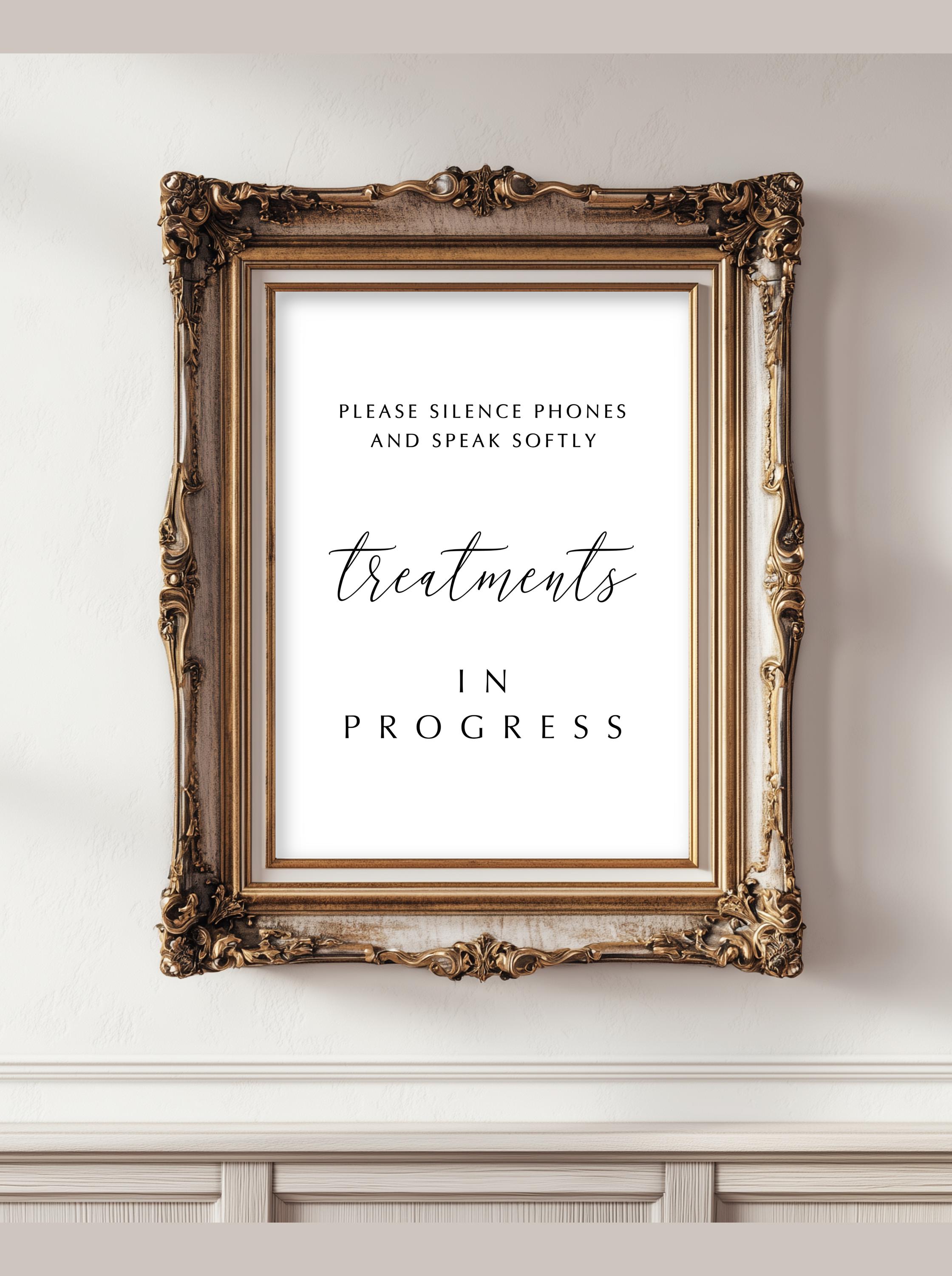 Silence Phones Sign: Speak Softly, Treatments in Progress (PDF, JPG) - Etsy